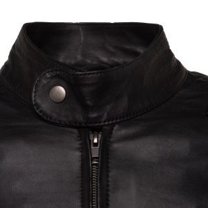 Welsh's moto style leather jacket with diamond stitching details - Image 4