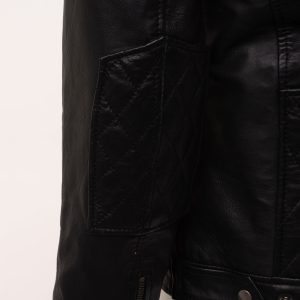 Welsh's moto style leather jacket with diamond stitching details - Image 6