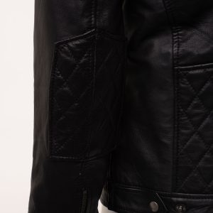 Welsh's moto style leather jacket with diamond stitching details - Image 7