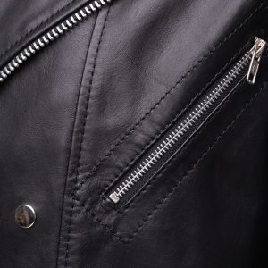 Micheals Biker style leather jacket with Snap buttons closure - Image 6