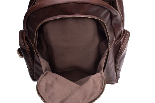 Dark Brown Slim Laptop Backpack - Image 6