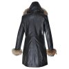 Natalie black winter coat with fur cuffs - Image 7
