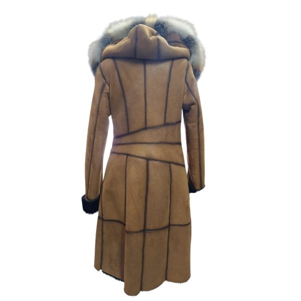 Ellie's shearling hooded coat with crystal fox fur - Image 5