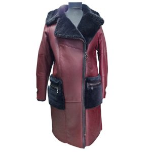 Samira's burgundy shearling trench coat - Image 6