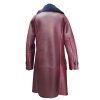 Samira's burgundy shearling trench coat - Image 2