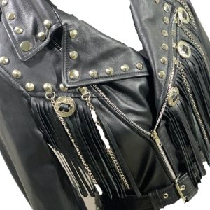 Western fringed women's biker jacket - Image 6