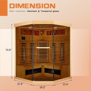 EROMMY Infrared Sauna 4 Person with Full Spectrum Heaters for Home or Gym - Image 7