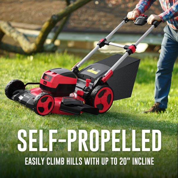 80V 21-inch Self-Propelled  Cordless Lawn Mower with 6.0Ah Battery and Charger - Image 2