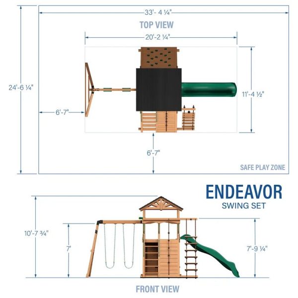 Endeavor All Cedar Wooden Swing Set - Image 4