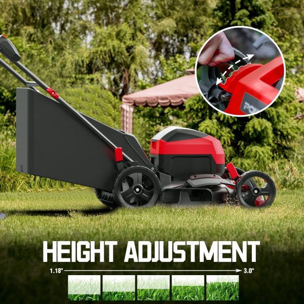 PowerSmart 40V 17-inch Cordless Brushless Electric Push Lawn Mower W/4.0Ah Battery and Charger - Image 4
