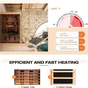 EROMMY Infrared Sauna 2 Person with Chromotherapy Heater for Home or Gym - Image 5