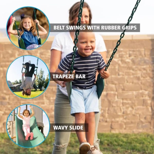 Deluxe  Metal Swing Set with 2 Swing(S) , 1 Slide(S) - Image 11
