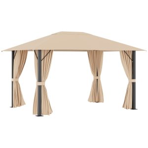 13' x 10' Patio Gazebo Outdoor Canopy Shelter Vented Roof Curtains - Image 8