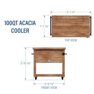 100 Quart Patio Cooler - Acacia - Image 5