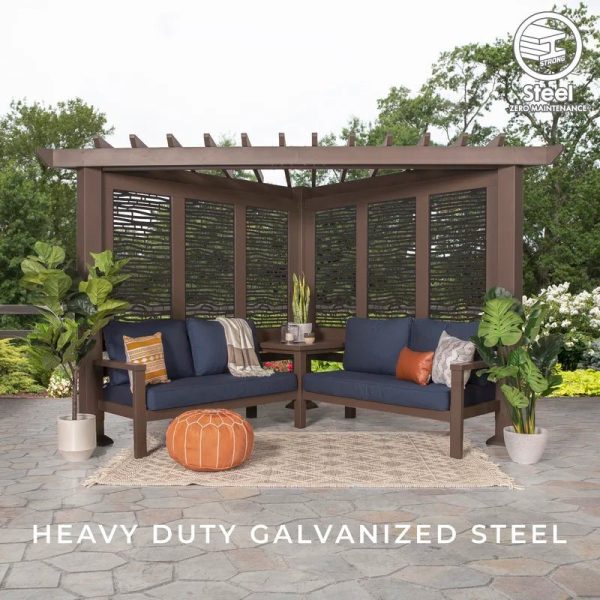 Glendale Modern Steel Pergola with Canopy / Finish: Red - Image 7