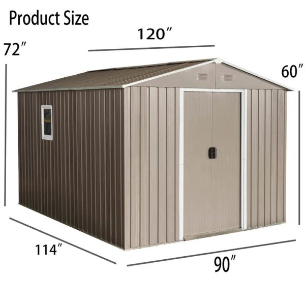 10ft. W x 7ft. D Metal Storage Shed - Image 2