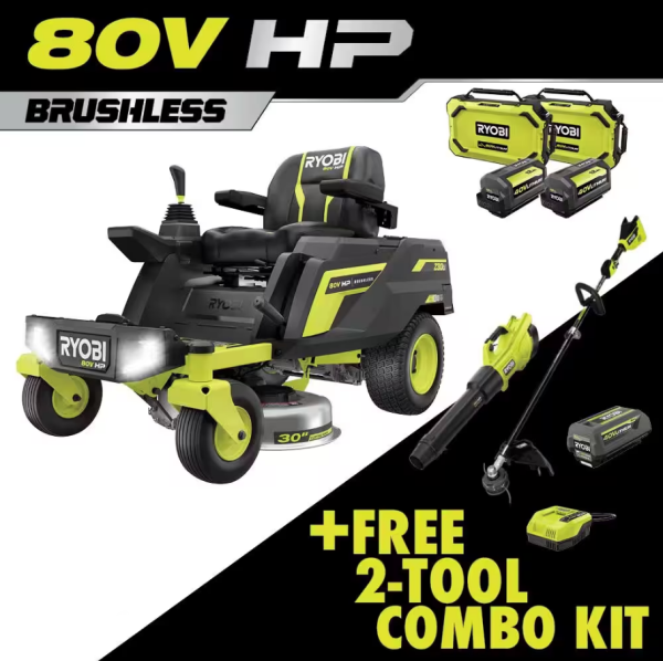 80V HP Brushless 54 In. Battery Electric Cordless Zero Turn Riding Mower (3) 80V Batteries (4) 40V Batteries and Charger - Image 3