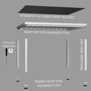 14×12 Windham Modern Steel Pergola With Sail Shade Soft Canopy - Image 19