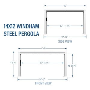 14×12 Windham Modern Steel Pergola With Sail Shade Soft Canopy - Image 3