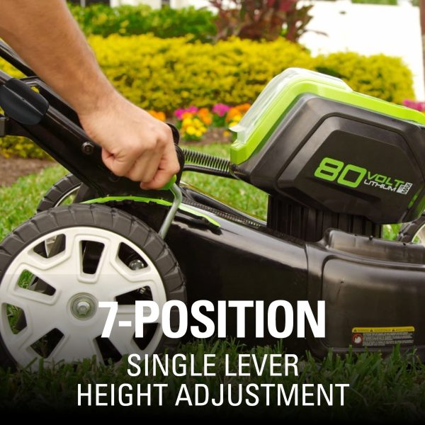 Greenworks 21" 80 Volt Battery Powered Push Walk-Behind Mower - Image 5
