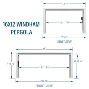 16×12 Windham Modern Steel Pergola With Sail Shade Soft Canopy - Image 4