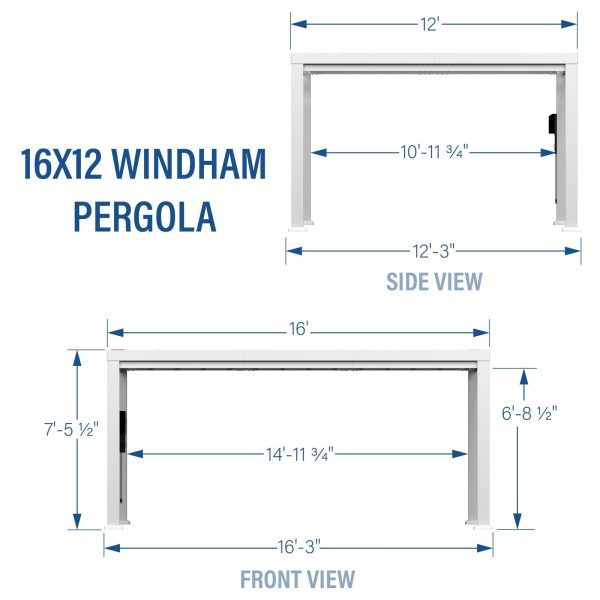 16×12 Windham Modern Steel Pergola With Sail Shade Soft Canopy - Image 4