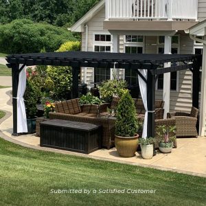 16×12 Stratford Traditional Steel Pergola With Sail Shade Soft Canopy - Image 8