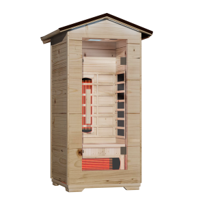 EROMMY Outdoor Sauna 1 Person, Far Infrared Wooden Sauna, Personal Sauna with Bluetooth Speaker and Changeable Chromotherapy Lighting - Image 12