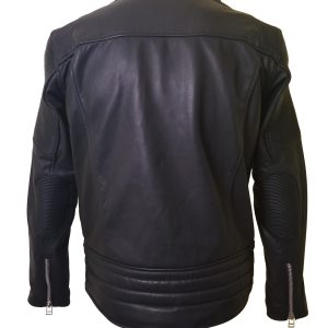 Brett’s biker style leather jacket with stretchy leather - Image 3