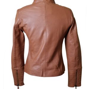 Arianne’s Plain Leather Jacket With Straight Collar - Image 7