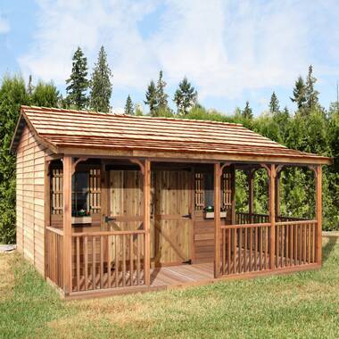Cedarshed Bunkhouse 12 ft. W x 14 ft. D Solid and Manufactured Wood Storage Shed - Image 4