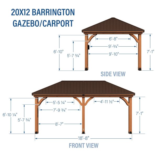 20×12 Barrington Gazebo/Carport - Image 3