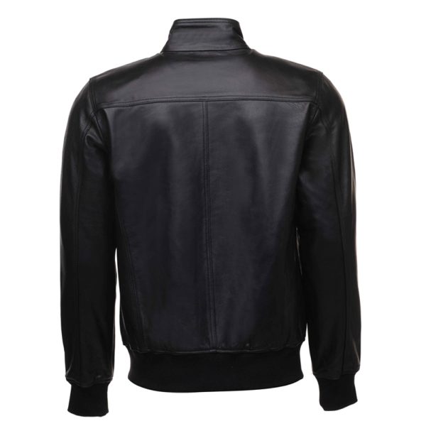 Messi Black Bomber style leather jacket - Image 2