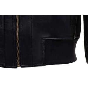 Messi Black Bomber style leather jacket - Image 9