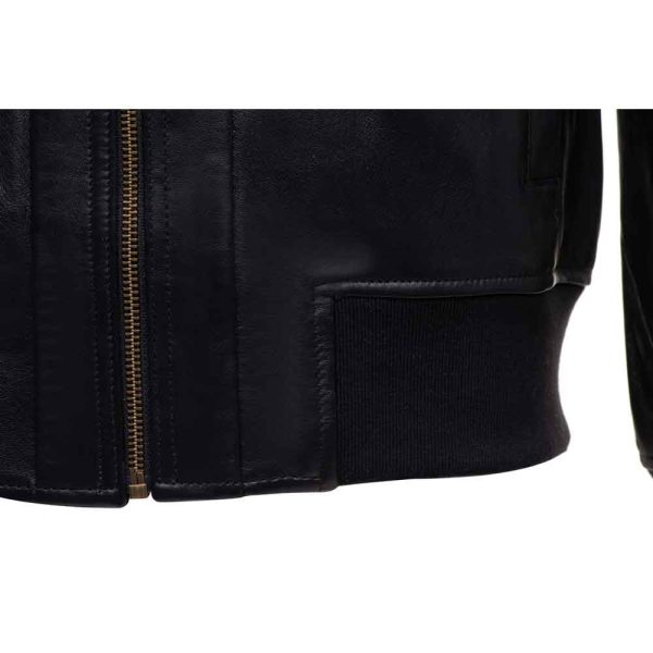 Messi Black Bomber style leather jacket - Image 9