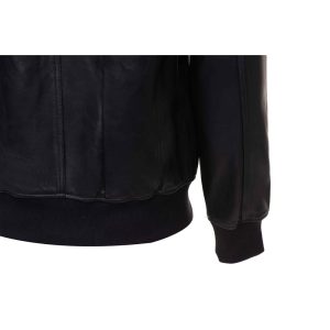 Messi Black Bomber style leather jacket - Image 6