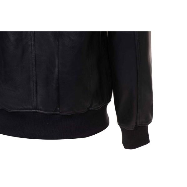 Messi Black Bomber style leather jacket - Image 6