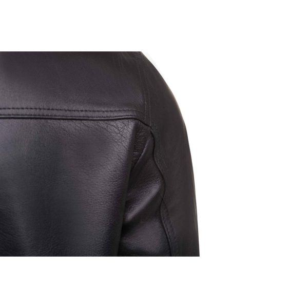 Messi Black Bomber style leather jacket - Image 7