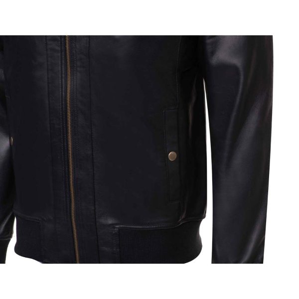 Messi Black Bomber style leather jacket - Image 8