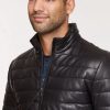 Gavin italian lambskin black leather jacket for men - Image 2