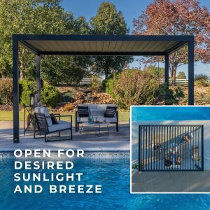 20×10 Sarasota Steel Louvered Pergola - Image 5