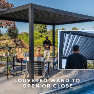20×10 Sarasota Steel Louvered Pergola - Image 7