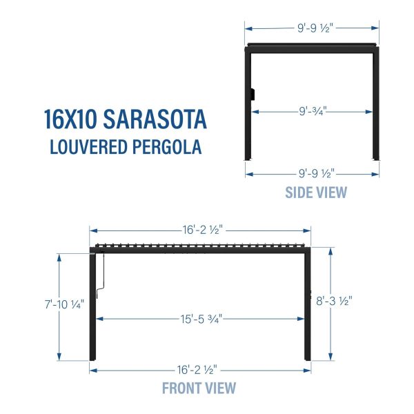 16×10 Sarasota Steel Louvered Pergola - Image 3