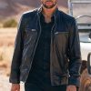 Stanley lambskin black leather moto jacket for men