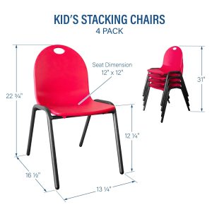 Kid’s Stacking Chairs-4 Pack - Image 4