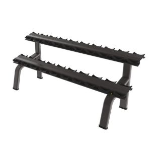 2-Tier Round Tube Dumbbell Rack – Black