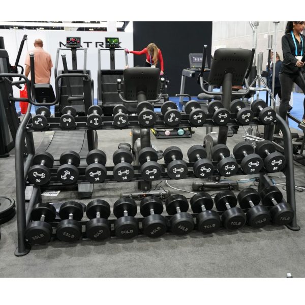3-Tier Commercial Dumbbell Rack – Black - Image 3
