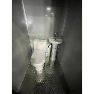 3.5 ft. W x 3.5 ft. D Metal Portable Shed with Single Stall Flushing Restroom and Sink (12 sq. ft.) - Image 3