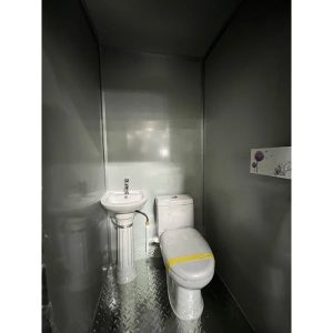 3.5 ft. W x 3.5 ft. D Metal Portable Shed with Single Stall Flushing Restroom and Sink (12 sq. ft.) - Image 4