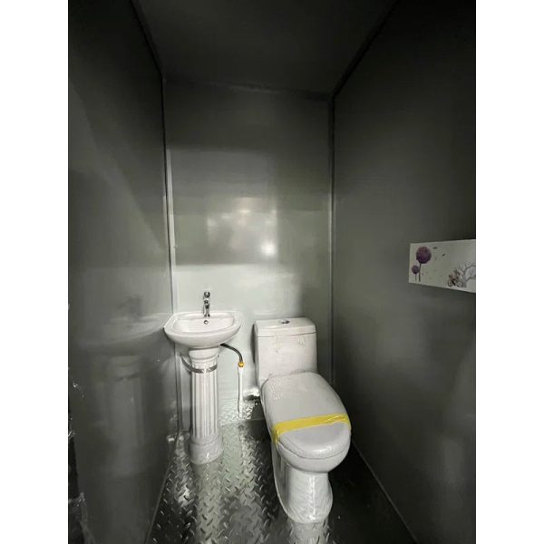 3.5 ft. W x 3.5 ft. D Metal Portable Shed with Single Stall Flushing Restroom and Sink (12 sq. ft.) - Image 4